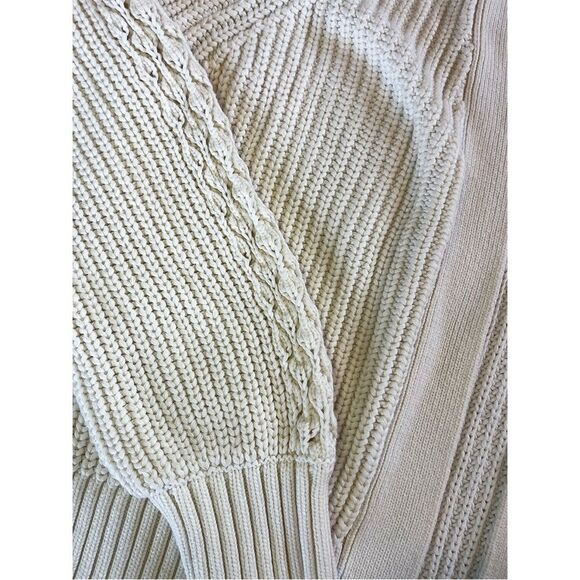 Abercrombie & Fitch Cardigan Sweater | Open Front Chunky Cable Knit Cream - Picture 5 of 12